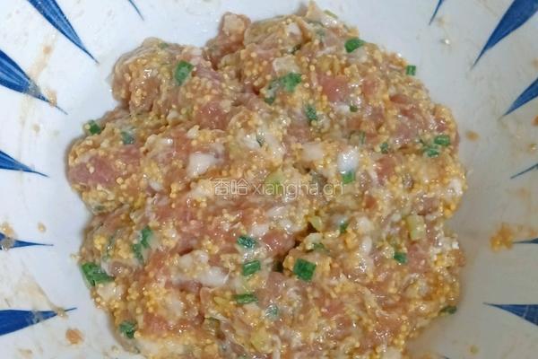 小米蒸肉丸的做法图解7