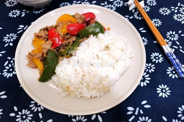 圆椒肉片盖浇饭的做法图解12
