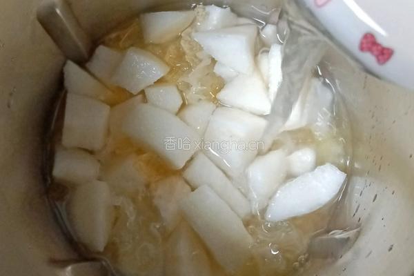 银耳雪梨百合米糊的做法图解8