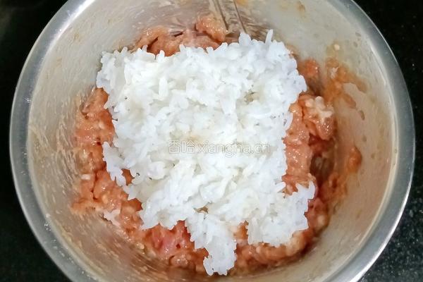 米饭时蔬猪肉饼的做法图解6