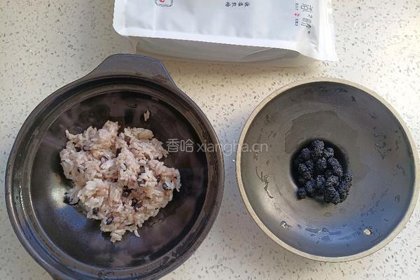 黑豆桑椹砂锅粥（简单版）的做法图解2