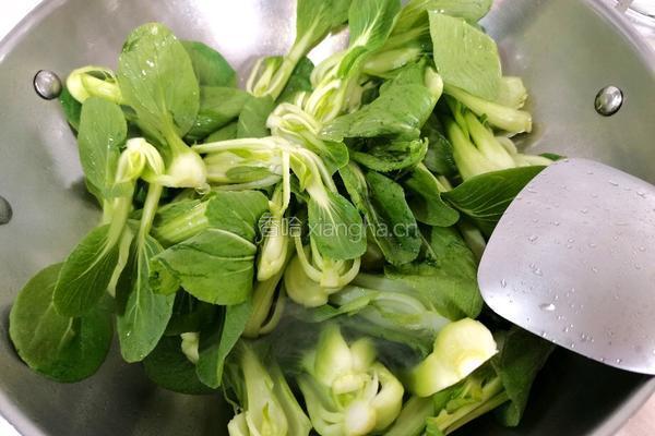 鲜露黄豆酱炒青菜的做法图解3