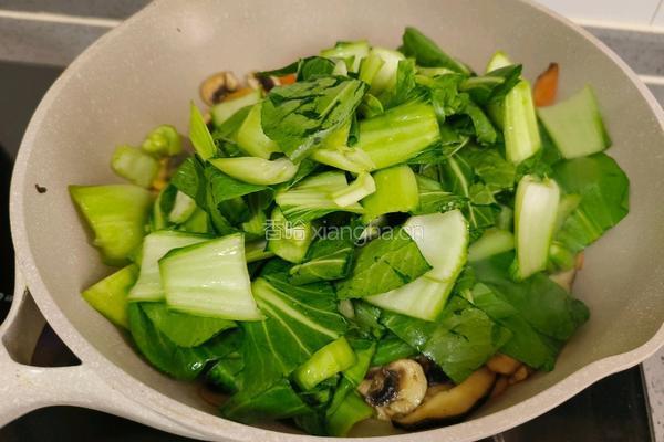 菌菇炒青菜的做法图解7