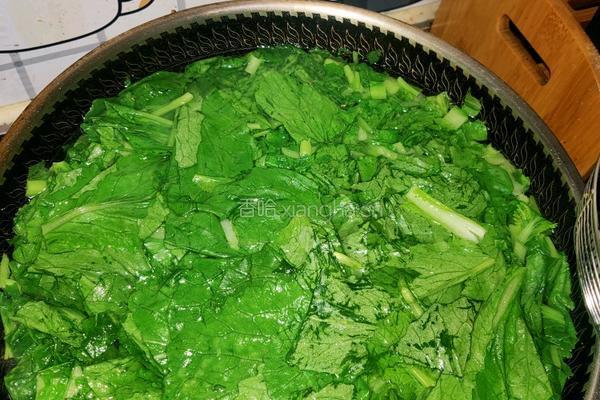 花生沫熬小白菜的做法图解2