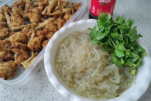 炸藕丸子烩粉条的做法图解1