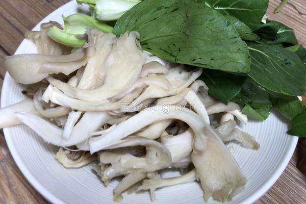 蚝油青菜平菇的做法图解1