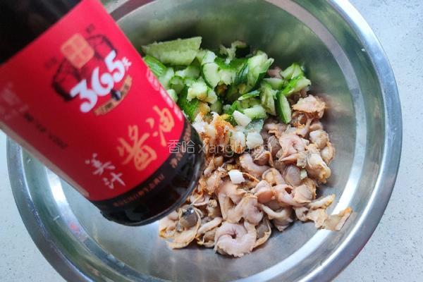 黄瓜拌赤贝边的做法图解4