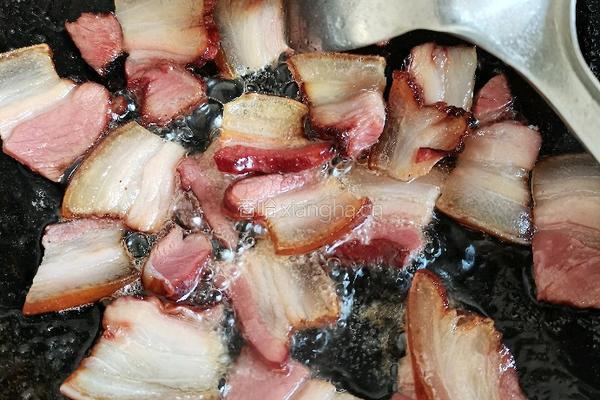 青蒜炒腊肉的做法图解4