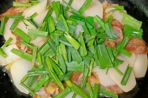 腊肠炒棒菜头的做法图解10