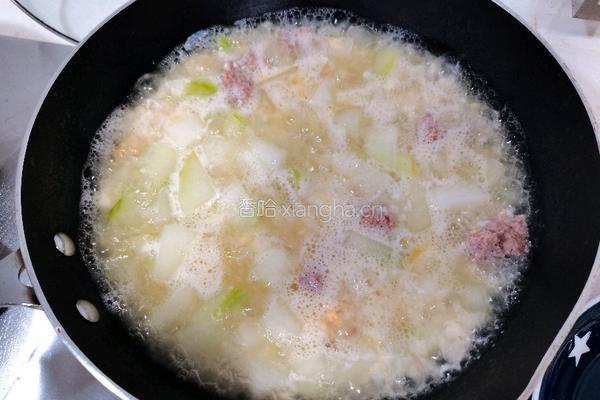 咸蛋冬瓜肉丸汤的做法图解8