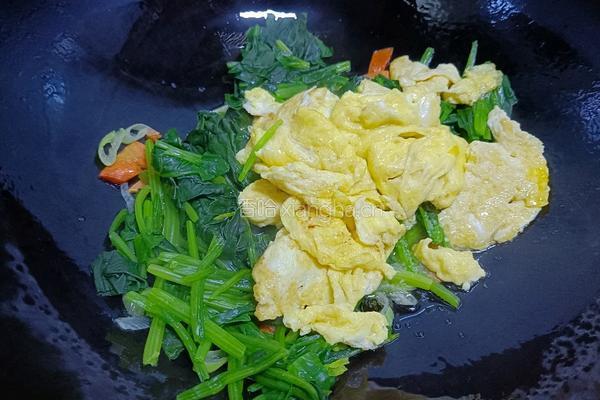 菠菜炒鸡蛋的做法图解6