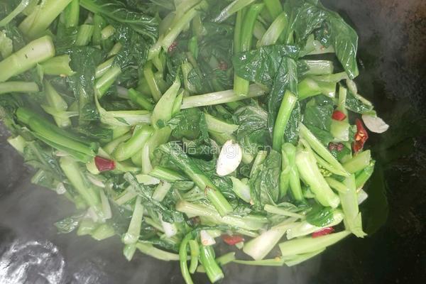 炝炒菜心的做法图解4