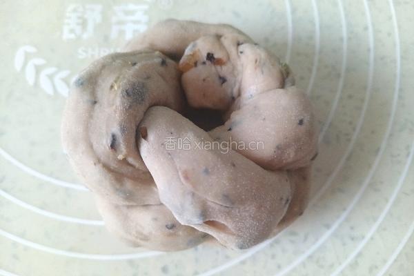 葡萄干花环面包（一次发酵）的做法图解11