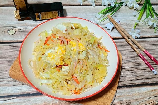 包菜粉丝鸡蛋的做法图解5