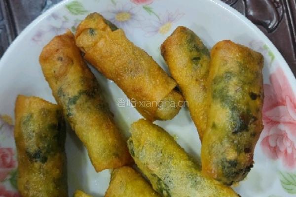 荠菜春卷的做法图解7
