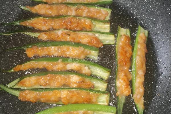 秋葵酿虾滑和牛肉滑的做法图解7