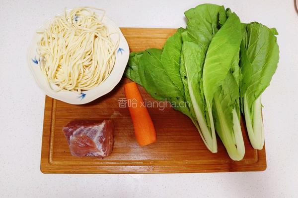 简单家常版肉丝汤面炝锅肉丝面的做法图解1