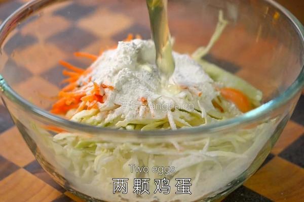 黑松露包菜虾饼的做法图解4