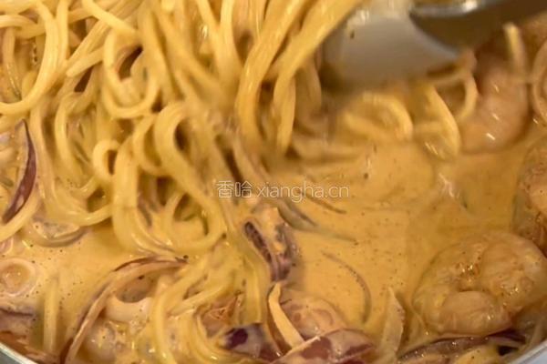 黑松露海鲜意面的做法图解6
