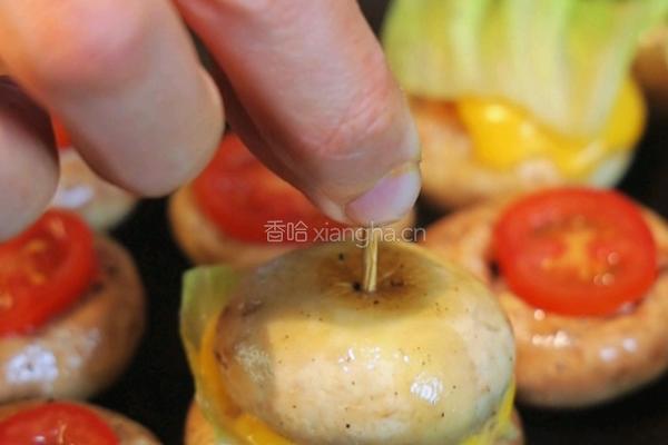 爆汁口蘑堡的做法图解8