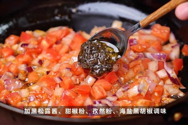 黑松露甜椒烤蛋的做法图解3
