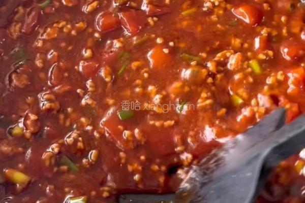 番茄肉酱面的做法图解6