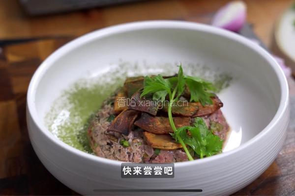 黑松露牛肉菌菇塔塔的做法图解6