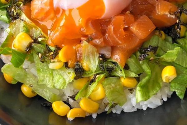 三文鱼生菜拌饭的做法图解8