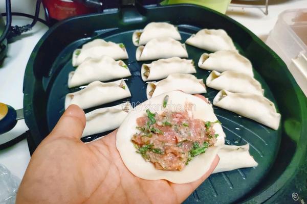 香葱鲜肉锅贴的做法图解3