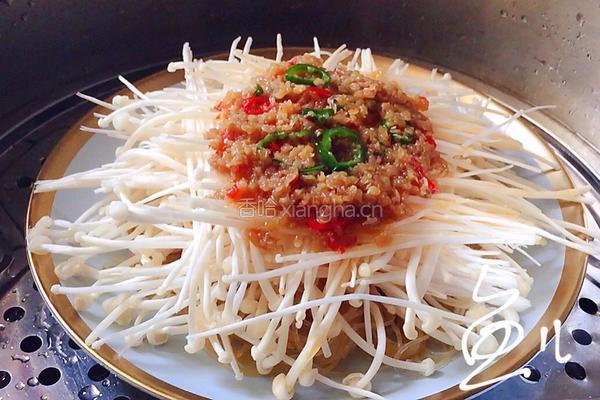 蒜蓉粉丝蒸金针菇的做法图解15
