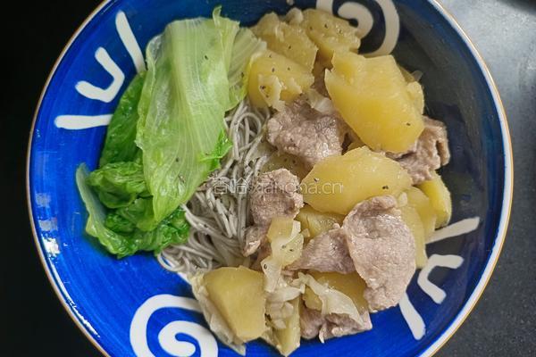 减脂餐土豆炖肉荞麦面 的做法图解12