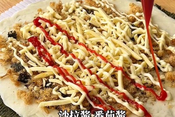 海苔肉松芝士卷的做法图解3
