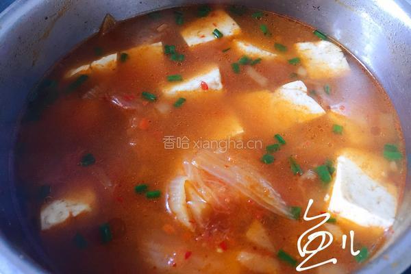 辣白菜豆腐汤的做法图解15
