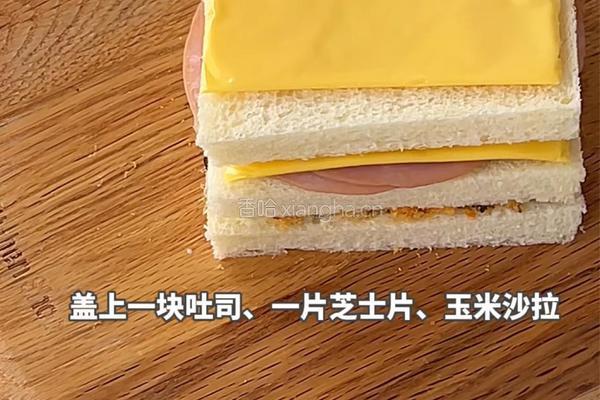玉米火腿芝士三明治的做法图解5