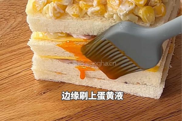 玉米火腿芝士三明治的做法图解7