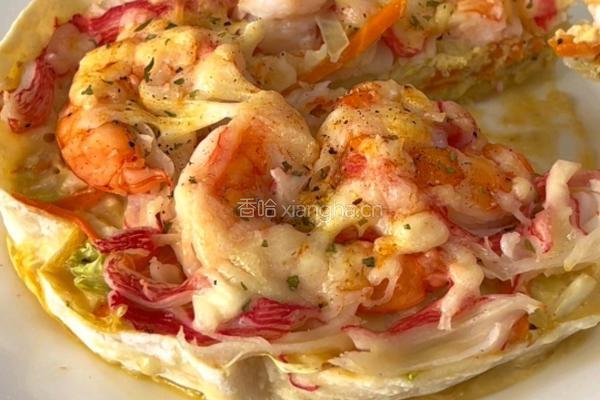 包菜虾仁烤蛋饼的做法图解8