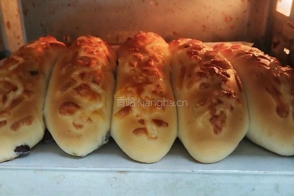 黄金芝士提子夹心面包条(牛奶液种)2个28方盘的量的做法图解21