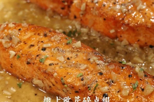 蒜香柠檬否煎三文鱼的做法图解8
