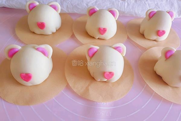 爱心抱抱熊豆沙包的做法图解8