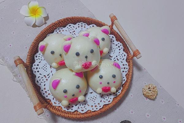 爱心抱抱熊豆沙包的做法图解13
