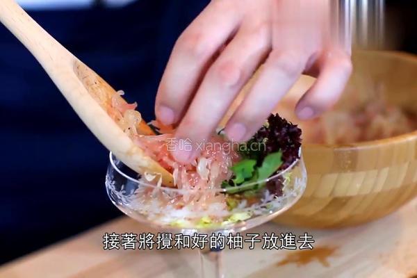 柚子加拿大北极虾配青柠苏打的做法图解4