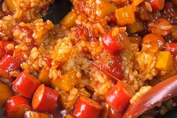 香肠土豆芝士烩饭的做法图解8