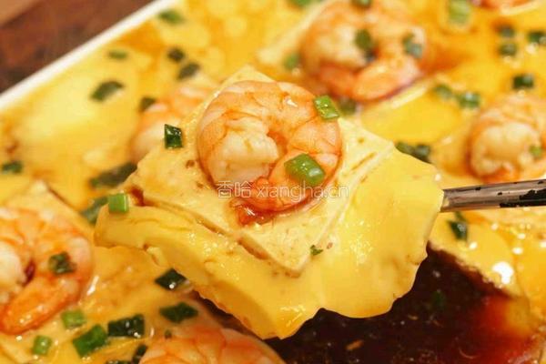 豆腐虾仁蒸蛋