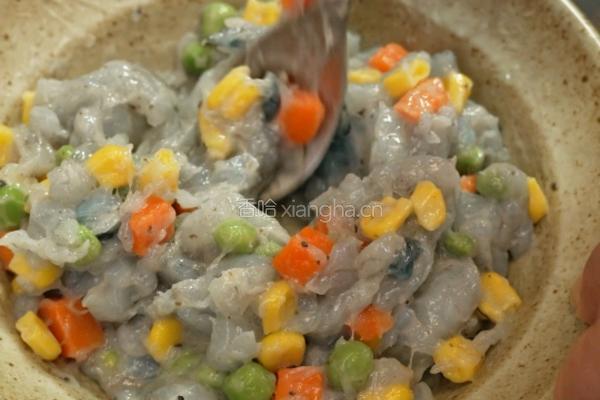 黑松露虾滑时蔬蒸饺的做法图解2