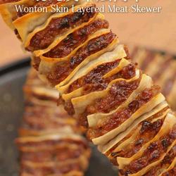 馄饨皮千层肉串的做法[图]