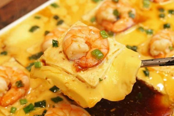 豆腐虾仁蒸蛋